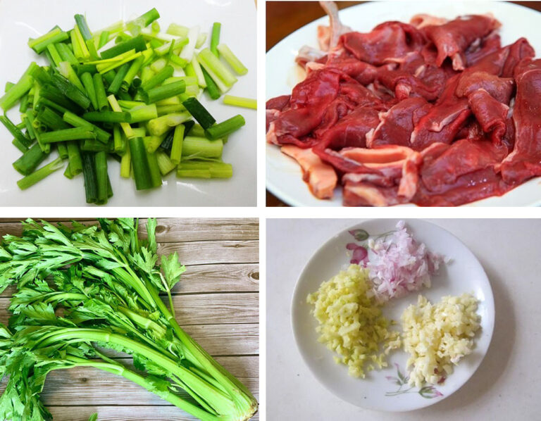 Tim bò xào cần tỏi