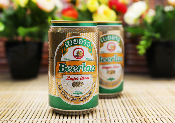 Bia lào vàng dạng lon 500 ml