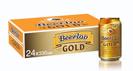 Két bia Lào lon gold 330ml 2